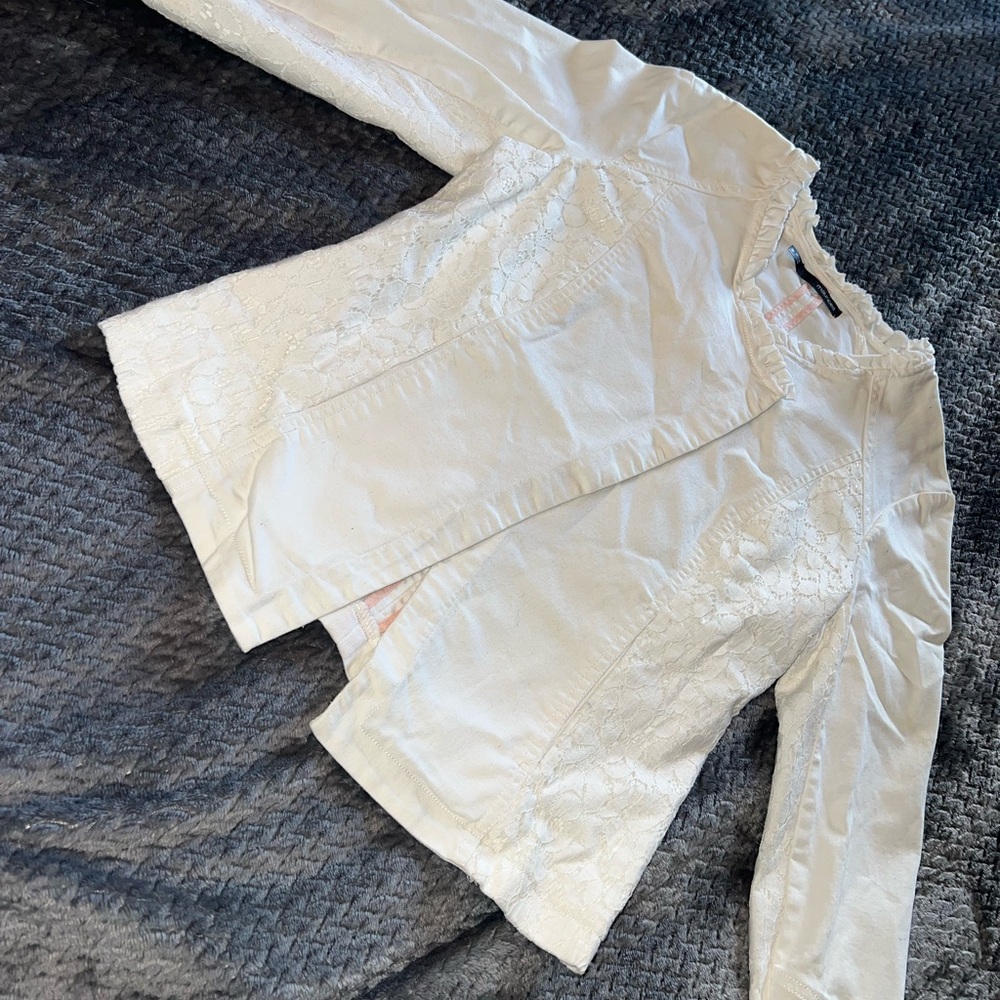 Maurices White Lace-Detail Blazer